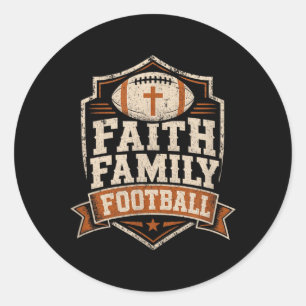 Glaubensfamilien-Football-Christlicher-Game-Day-Er Runder Aufkleber