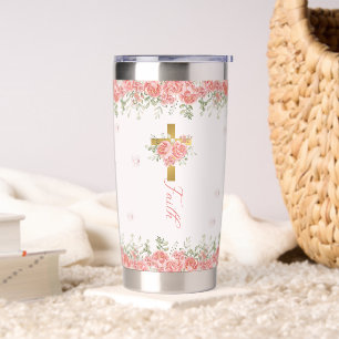 Glaubensgeschenk-Blumenkreuz Thermobecher