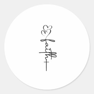 Glaubensherz und Christliches Glaubensdesign Runder Aufkleber