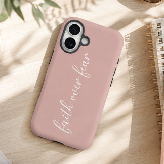 Glaubensinspirierter minimalistischer Rosa  iPhone 16 Hülle
