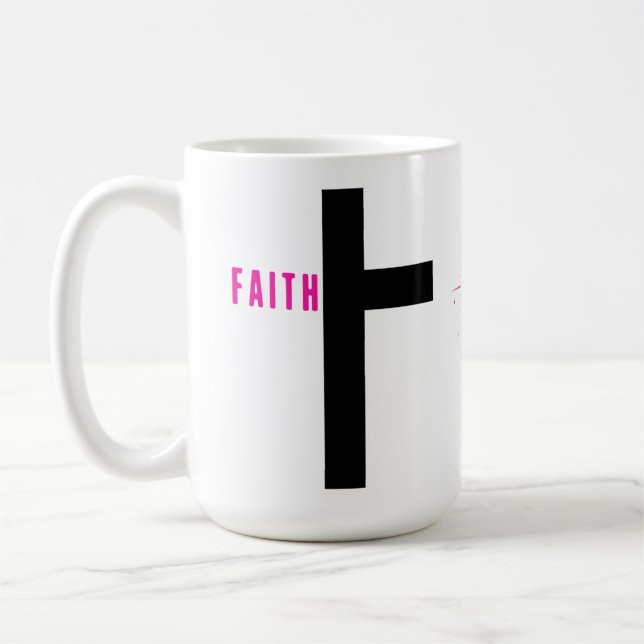 Glaubenskreuz 15 oz Tasse (Links)
