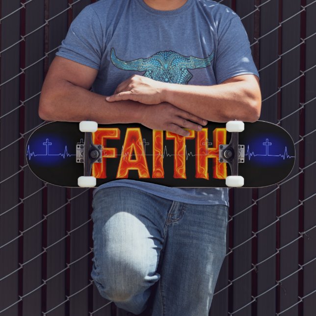 Glaubenskreuz Herzschlag Skateboard (Außenbereich 3)