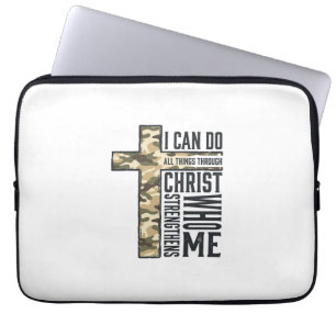 Glaubenskreuz Ich kann alle Dinge christliches Shi Laptopschutzhülle