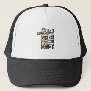 Glaubenskreuz Ich kann alle Dinge christliches Shi Truckerkappe