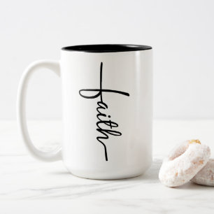 Glaubenskreuz-Kaffeetasse Zweifarbige Tasse