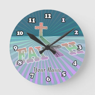 Glaubenskreuz Runde Wanduhr
