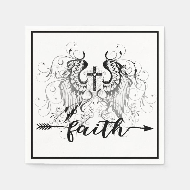 Glaubenskreuz Serviette (Vorderseite)