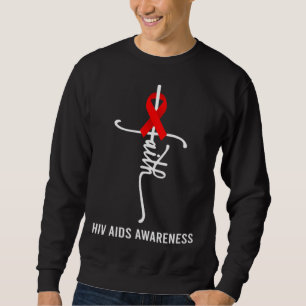 Glaubenskreuz unterstützt HIV AIDS-Bewusstsein rot Sweatshirt