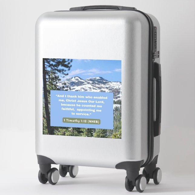 Glaubensnachricht - Bibel - 1 Timothy 1-12 - Vinyl Aufkleber (Koffer)