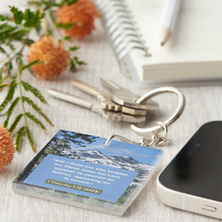 Glaubensnachricht - Bibelverse - 1 Timothy 1-12 Schlüsselanhänger