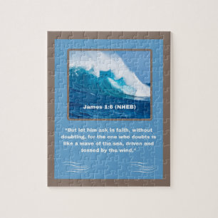 Glaubensnachricht - Bibelverse - James 1:6 - 8 x 1 Puzzle