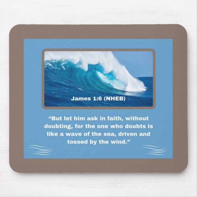 Glaubensnachricht - Bibelverse - James 1:6 - Mousepad (Vorne)