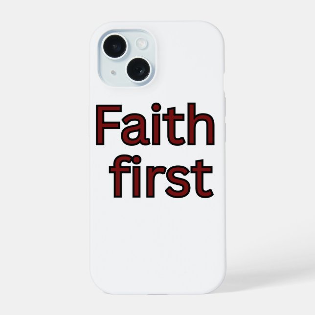 Glaubensspruch iPhone 15 Hülle (Rückseite)