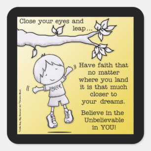 Glaubenssprung Quadratischer Aufkleber