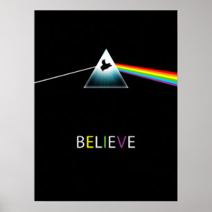 Glaubensstiftende Pig-Prism-Design Poster