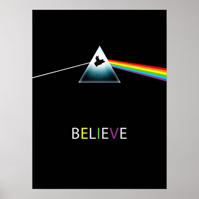 Glaubensstiftende Pig-Prism-Design Poster (Vorne)