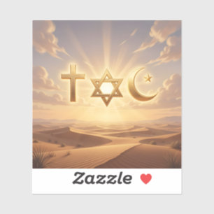 Glaubenssymbole – Interreligiöse Symbole Quadrat Aufkleber