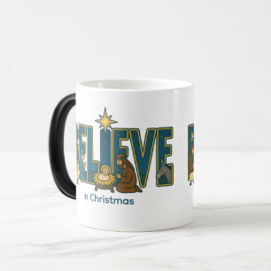 Gläubige Weihnachtskrippe Farbwechsel-Tasse Verwandlungstasse