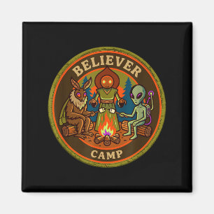 Gläubiger-Camp-Mothman-Alien-Vintage-Scout-UFO Magnet