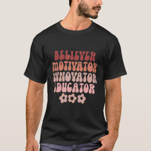 Gläubiger Motivator Innovator Erzieher Retro Lehr T-Shirt