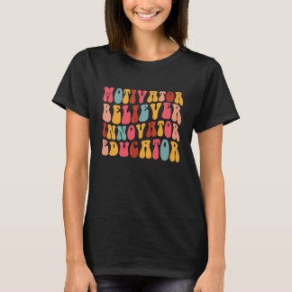 Gläubiger Motivator Innovator Erzieher Retro Lehre T-Shirt