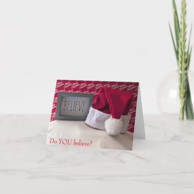 Glaubst du Weihnachtskarte? Feiertagskarte (Vorderseite)