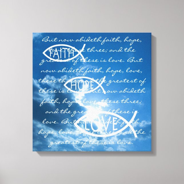 GLAUBWÜRDIGE HOFFNUNGSLIEBE - 1 Korinther 13; 13 Leinwanddruck (Vorderseite)