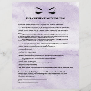 GLAUBWÜRDIGES Lilac EYELASH EXTENSION CONSENT FORM Flyer
