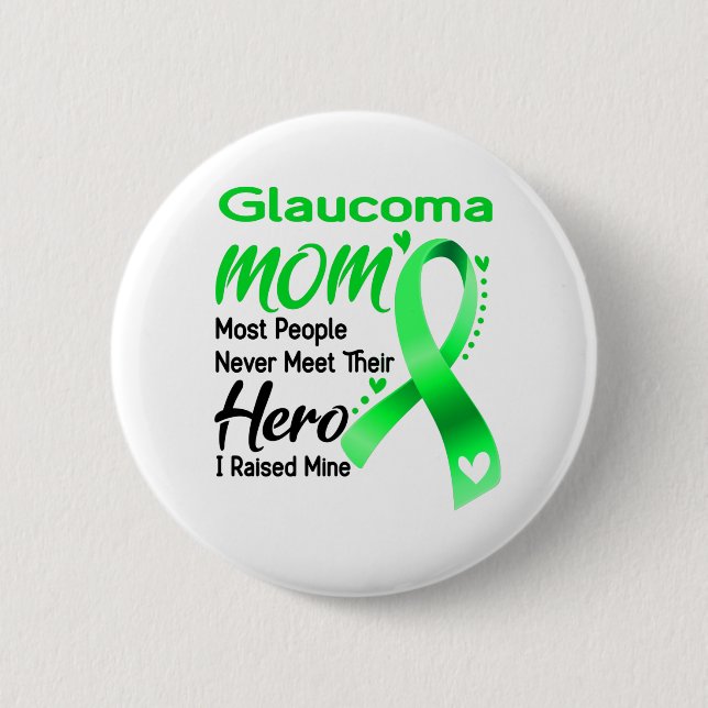 Glaucoma Awareness Month Ribbon Geschenke Button (Vorderseite)