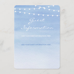 Glaucous Blue Watercolor String Lights Begleitkarte
