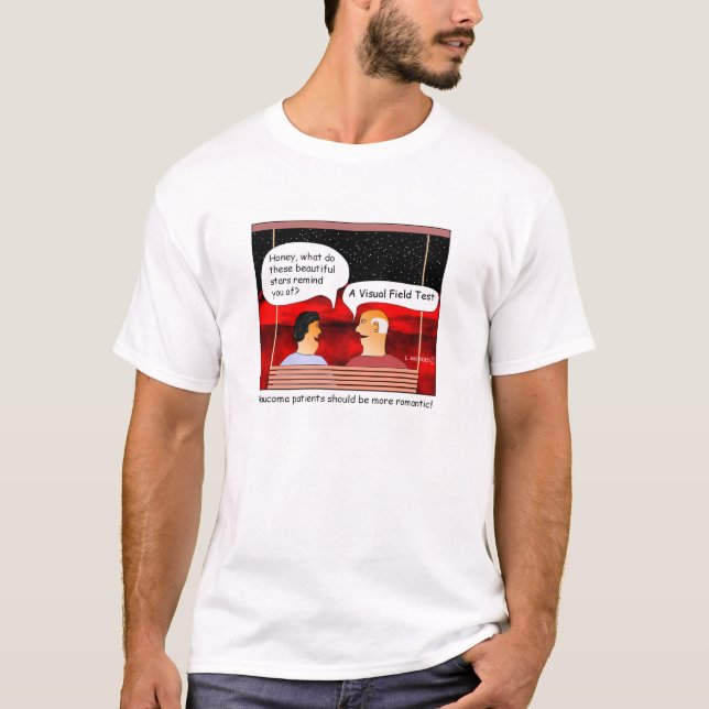 Glaukom-visueller Feld-Cartoon T-Shirt (Vorderseite)