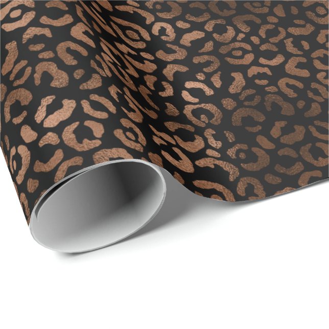 Glawn-Brauner Leopard-Druck Geschenkpapier (Rolleneckpunkt)