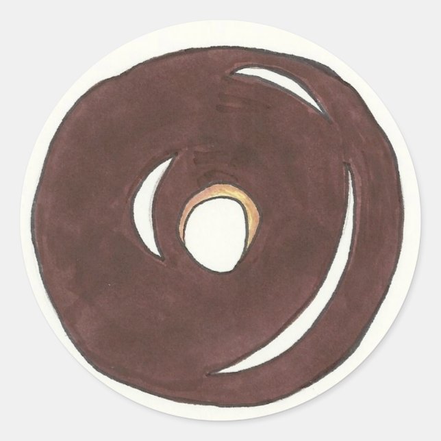Glazed Chocolate Cake Donut Doughnut Stickers (Vorderseite)