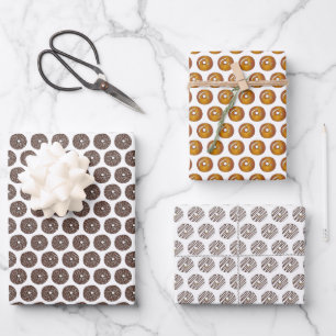 Glazed Coconut Zebra Stripe Donut Doughnut Print Geschenkpapier Set