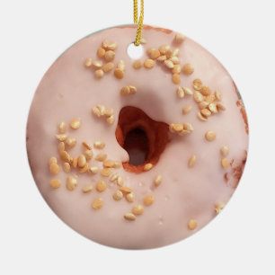 Glazed Donut Christmas Keramik Ornament
