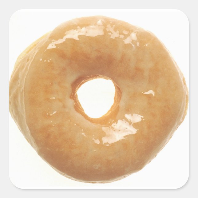 Glazed Donut Quadratischer Aufkleber (Vorderseite)