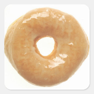 Glazed Donut Quadratischer Aufkleber