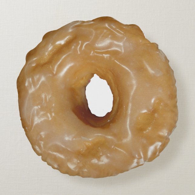 Glazed Donut Rundes Kissen (Rückseite)