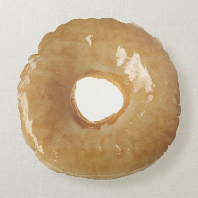 Glazed Donut Rundes Kissen (Vorderseite)