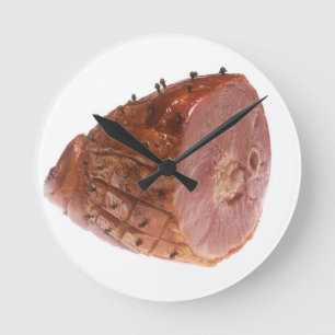 Glazed Ham Runde Wanduhr