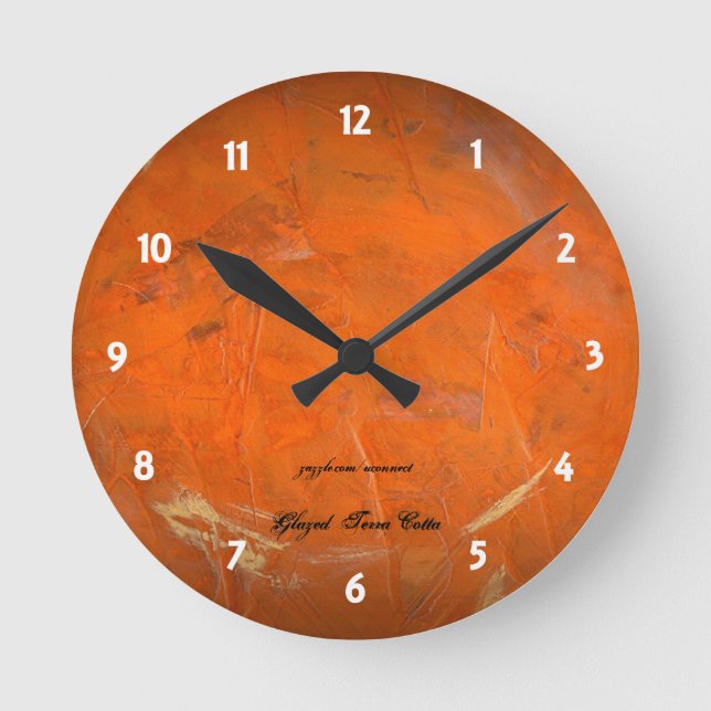 Glazed Terra Cotta Runde Wanduhr (Vorderseite)