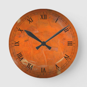 Glazed Terracotta Wallclock römische Zahlen Runde Wanduhr