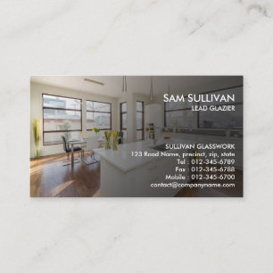 Glazier Glazing Glass Work Business Card Visitenkarte