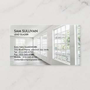 Glazier Glazing Glass Work Business Card Visitenkarte