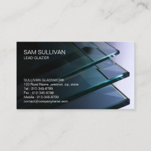 Glazier Glazing Glass Work Business Card Visitenkarte