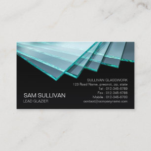 Glazier Glazing Glass Work Business Card Visitenkarte
