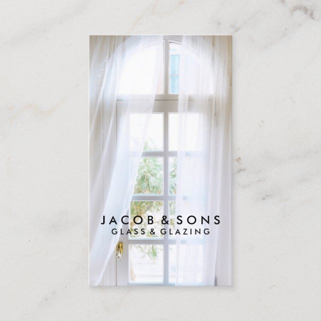 Glazier Glazing Glass Work Business Card Visitenkarte (Vorderseite)