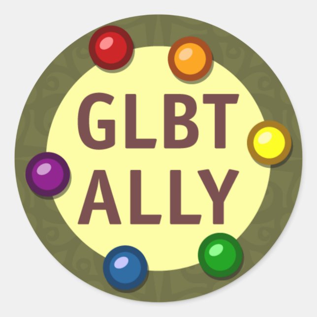 GLBT Ally Baubles Round Aufkleber (Vorderseite)
