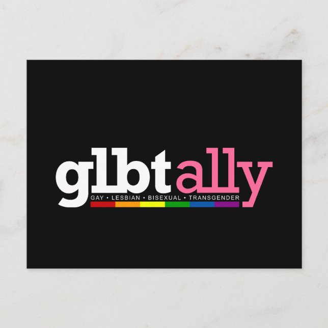 GLBT Ally Black Postcard Postkarte (Vorderseite)