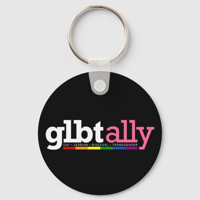 GLBT Ally Black Schlüsselanhänger (Vorderseite)